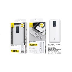 POWER BANK ONEPLUS ND2039 BL COM 2 ENTRADAS E 4 SAÍDAS 10000MAH BRANCO POWER BANK ONEPLUS ND2039 BL COM 2 ENTRADAS E 4 SAÍDAS 10000MAH BRANCO